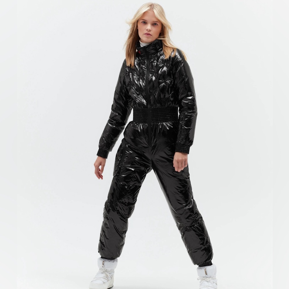 PERFECT MOMENT WOMEN’S FLOE SKI ONE PIECE - BLACK HP FOIL